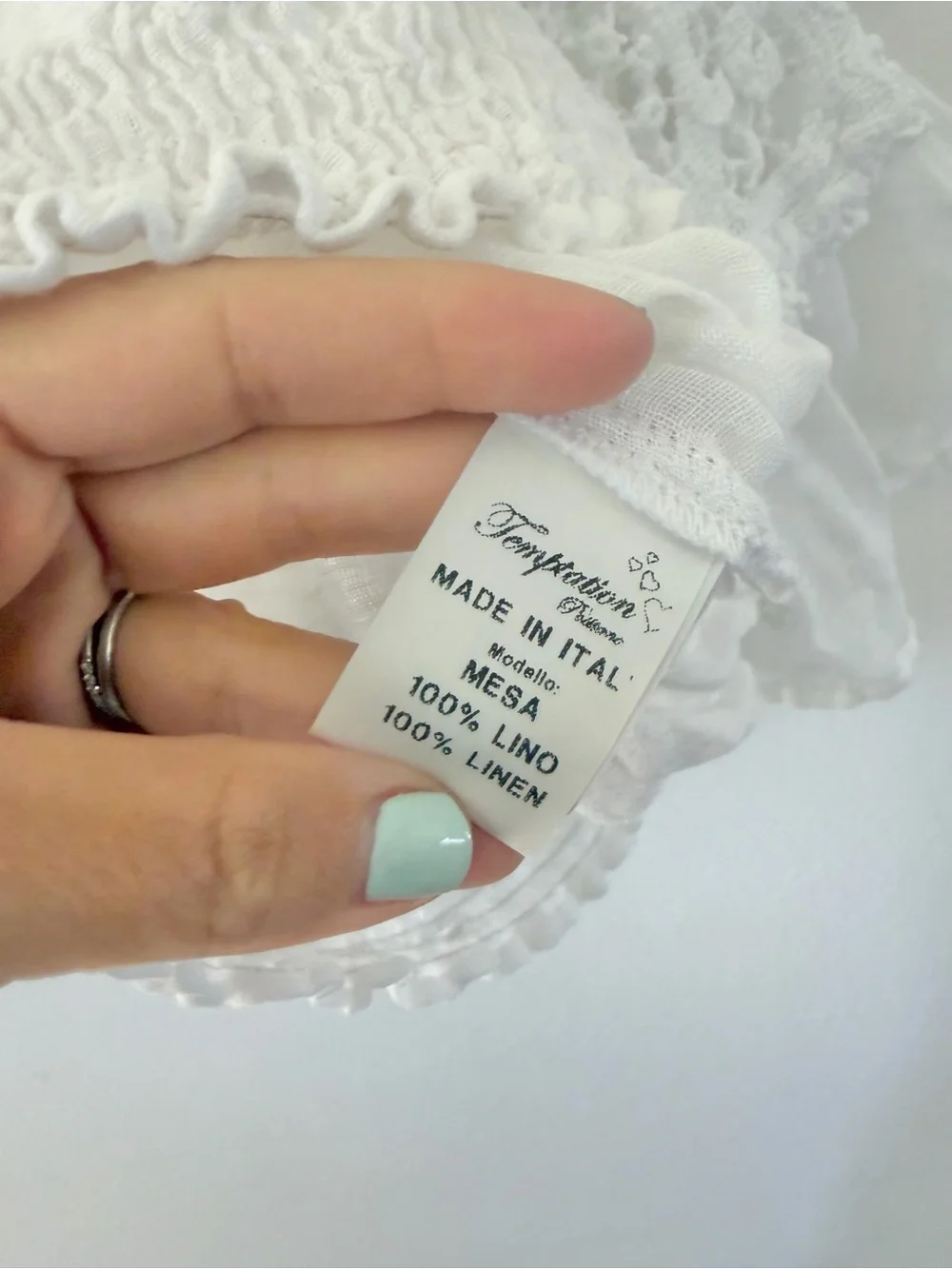 Temptations‎ Positano White Linen Off The Shoulder Crochet Lace Boho Peasant Top